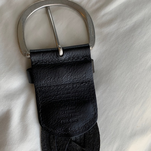 Eddie Bauer black belt braided leather - Picture 2 of 3